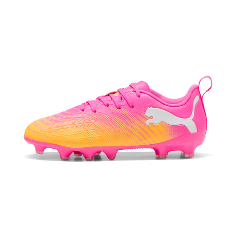 PUMA Future 9 Play FG/AG Botas de Fútbol Juveniles para Terreno Firme/Artificial - Rosa/Turquesa