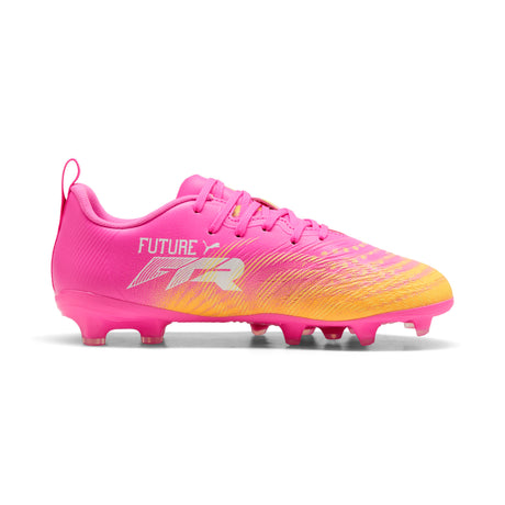 PUMA Future 9 Play FG/AG Botas de Fútbol Juveniles para Terreno Firme/Artificial - Rosa/Turquesa