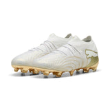 PUMA Future 9 Ultimate FG Firm Ground Men's Soccer Cleats - White/Gold/Black