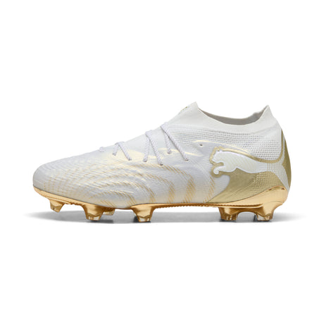 PUMA Future 9 Ultimate FG Firm Ground Men's Soccer Cleats - White/Gold/Black