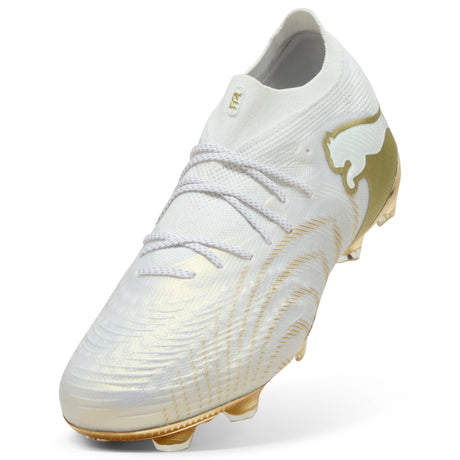 PUMA Future 9 Ultimate FG Firm Ground Men's Soccer Cleats - White/Gold/Black
