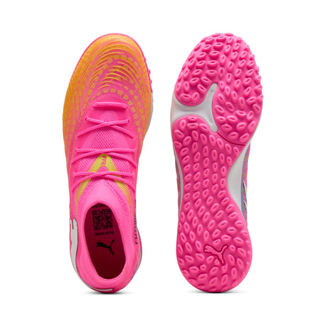 Tacos de fútbol masculinos PUMA Future 9 Match TT Turf - Rosa/Aqua