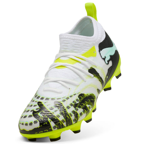 PUMA Future 9 Match Creativity FG/AG Firm Ground/Artificial Ground Youth Soccer Cleats - Yellow/White