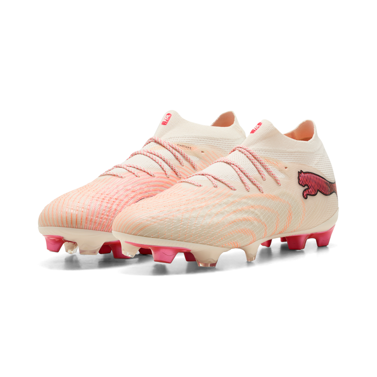 PUMA Future 9 Ultimate FG Firm Ground Men's Soccer Cleats - White/Red