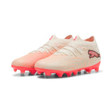 PUMA Future 9 Pro FG/AG Firm Ground/Artificial Ground Youth Soccer Cleats - White/Red