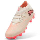 PUMA Future 9 Pro FG/AG Firm Ground/Artificial Ground Youth Soccer Cleats - White/Red