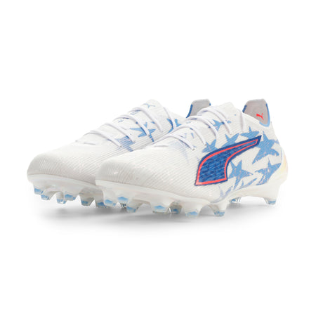 PUMA Ultra 6 Ultimate Kidsuper X CP FG Firm Ground Men's Soccer Cleats - White/Pink Blue