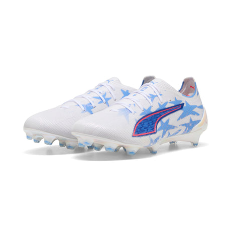 PUMA Ultra 6 Ultimate Kidsuper X CP FG Firm Ground Men's Soccer Cleats - White/Pink Blue