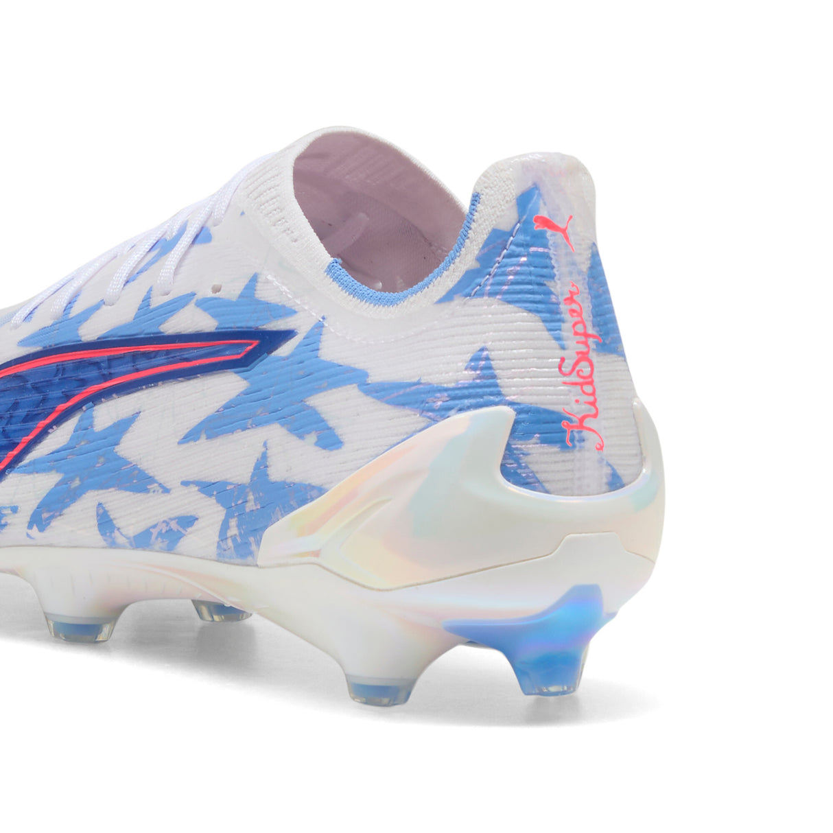 PUMA Ultra 6 Ultimate Kidsuper X CP FG Firm Ground Men's Soccer Cleats - White/Pink Blue