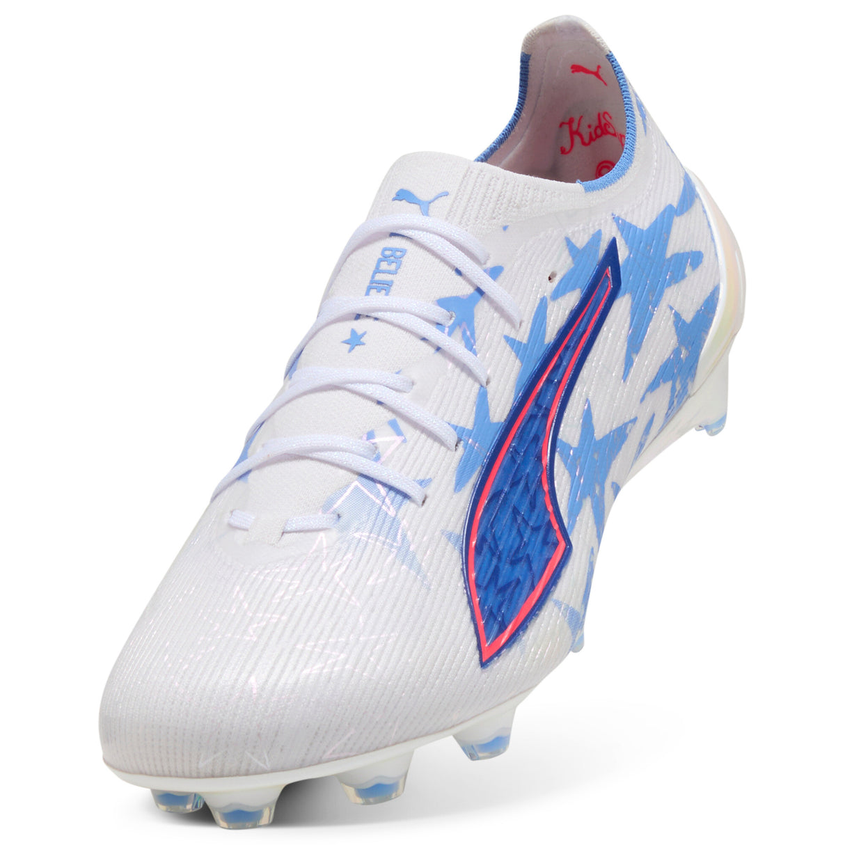 PUMA Ultra 6 Ultimate Kidsuper X CP FG Firm Ground Men's Soccer Cleats - White/Pink Blue