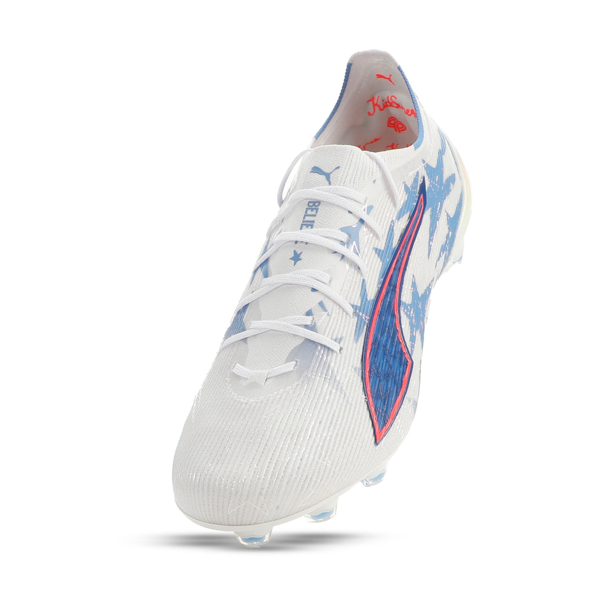 PUMA Ultra 6 Ultimate Kidsuper X CP FG Firm Ground Men's Soccer Cleats - White/Pink Blue
