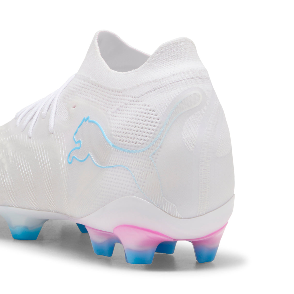 PUMA Future 9 Ultimate White FG Firm Ground Men's Soccer Cleats - White/Blue/Pink
