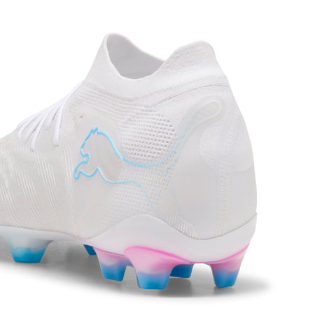 PUMA Future 9 Ultimate White FG Firm Ground Men's Soccer Cleats - White/Blue/Pink