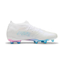 PUMA Future 9 Ultimate White FG Firm Ground Men's Soccer Cleats - White/Blue/Pink