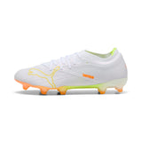 PUMA Ultra Nitro 7 Match White FG Firm Ground Men's Soccer Cleats - White/Yellow