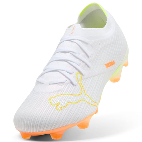 PUMA Ultra Nitro 7 Match White FG Firm Ground Men's Soccer Cleats - White/Yellow