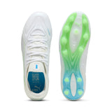 PUMA King 20 Ultimate White FG/AG Firm Ground/Artificial Ground Men's Soccer Cleats - White/Blue/Green