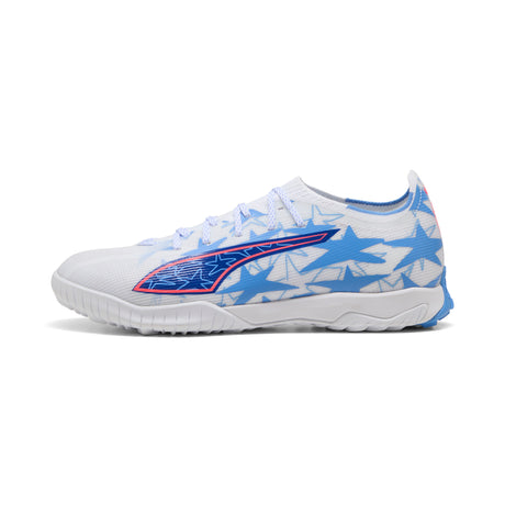 PUMA Ultra 6 Match KidSuper X CP TT Botas de fútbol para hombre de césped artificial - Blanco/Rosa/Azul