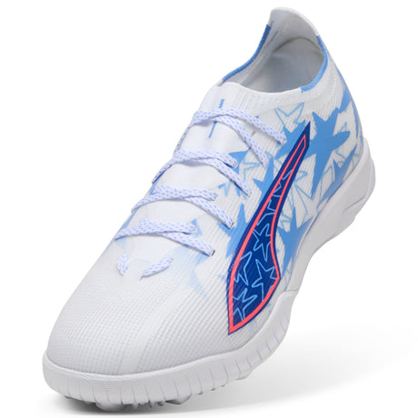 PUMA Ultra 6 Match KidSuper X CP TT Botas de fútbol para hombre de césped artificial - Blanco/Rosa/Azul