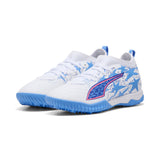 PUMA Ultra 6 Match KidSuper X CP TT+ Mid Turf Youth Soccer Cleats - White/Pink/Blue