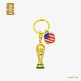 FIFA World Cup 2026 3D Trophy Keychain With Country Flag - USA