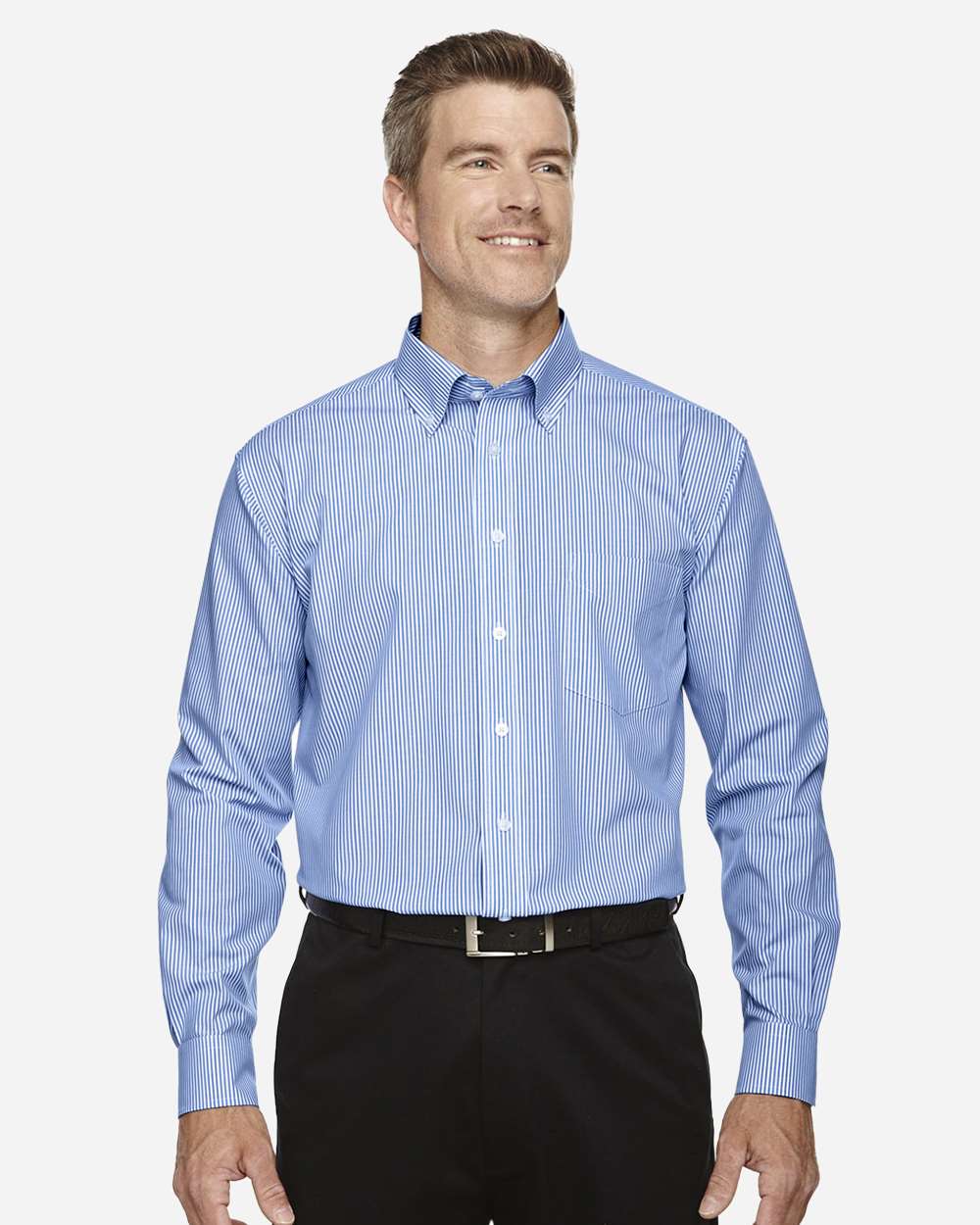 Camisa de vestir tejida con rayas "Banker" Crown Collection® Devon & Jones para hombre