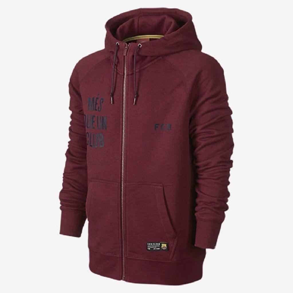 Nike Barcelona AW77 Covert FZ Hoodie Red/Obsidian