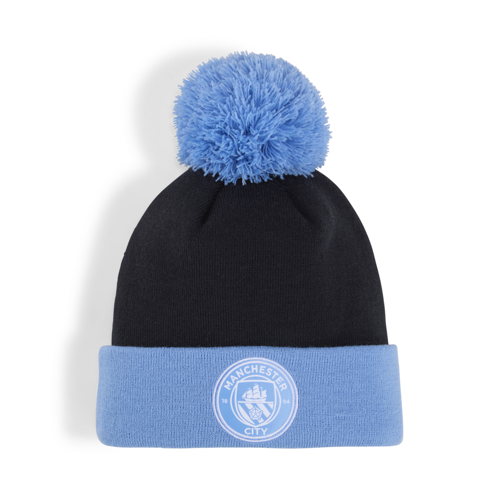 PUMA Manchester City Ess Pom Beanie Navy/Team Light Blue