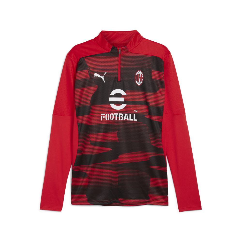 PUMA AC Milan Prematch 1/4 Zip Top Red/Black
