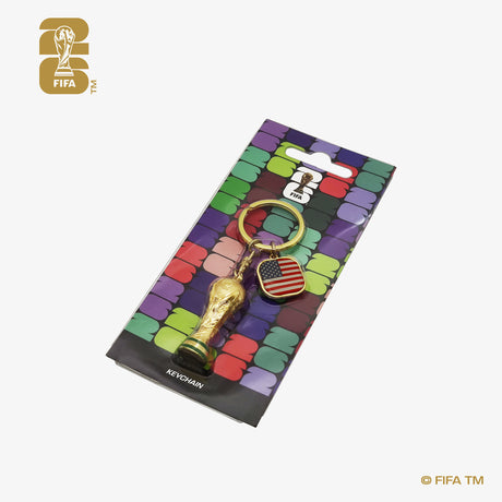 FIFA World Cup 2026 3D Trophy Keychain With Country Flag - USA