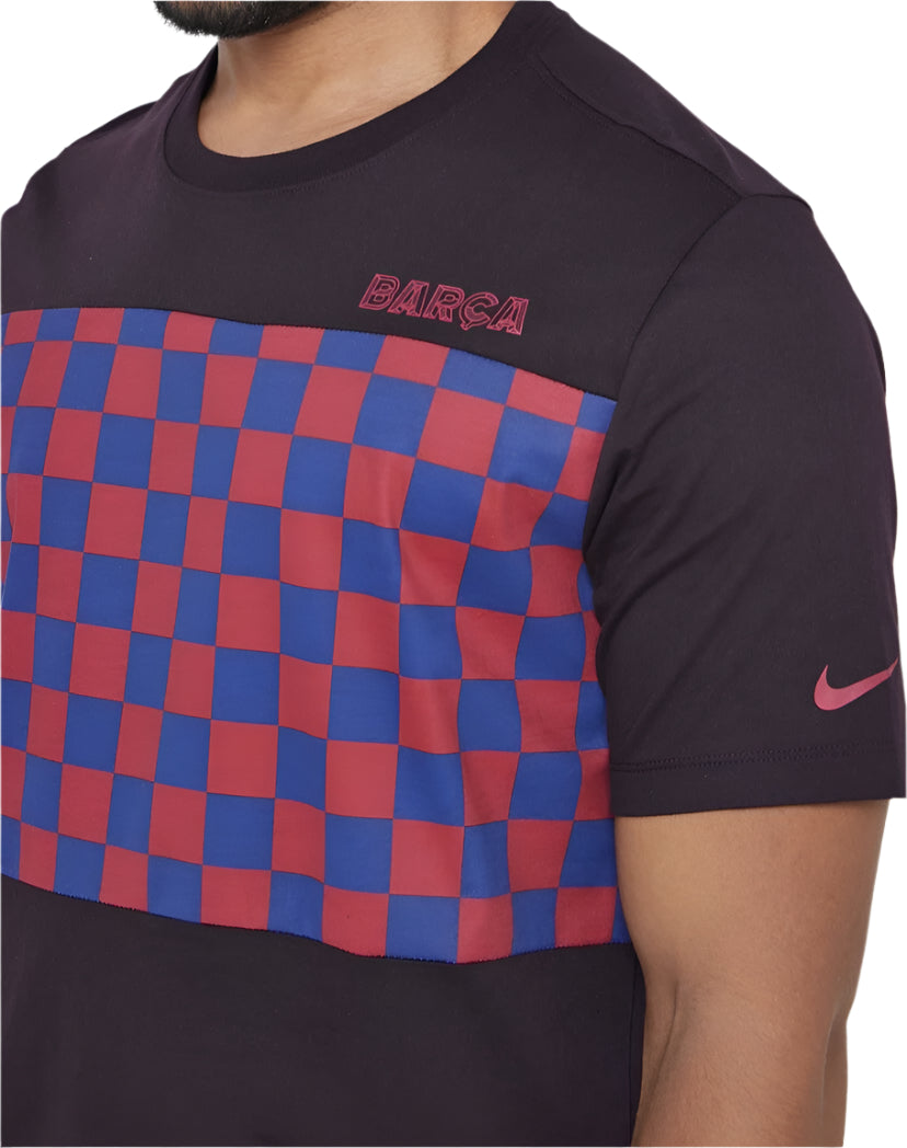 Nike Barcelona T Shirt Burgundy Ash