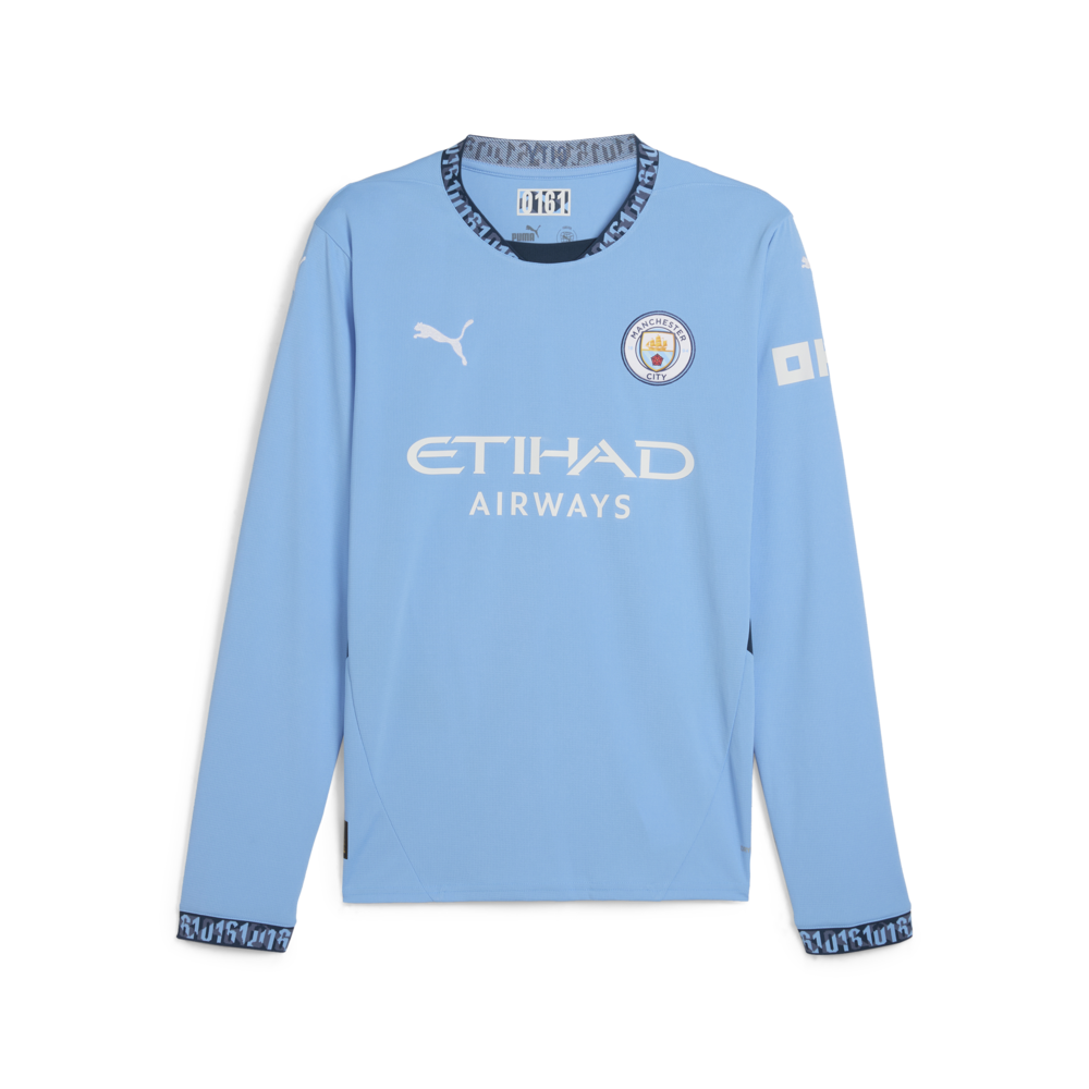 PUMA Men's Manchester City Home Jersey LS Team Light Blue