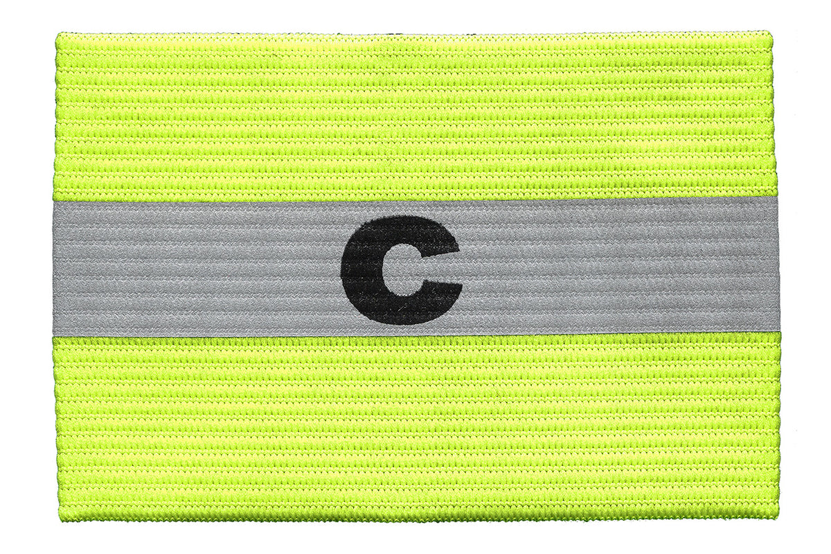 Kwik Goal Reflective Captain Arm Band Hi-Vis Yellow Youth