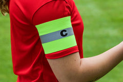 Kwik Goal Reflective Captain Arm Band Hi-Vis Yellow Youth