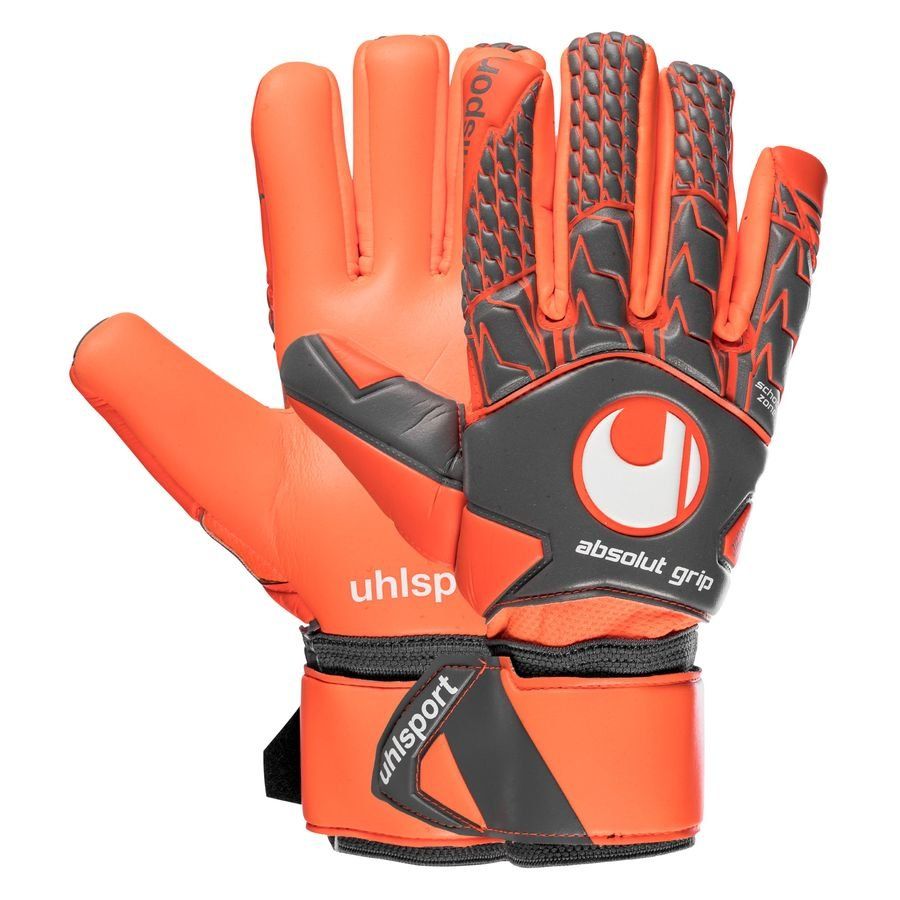 Uhlsport Aerored Absolutgrip Goalkeeper Gloves Dark Grey/Fluo Red/White
