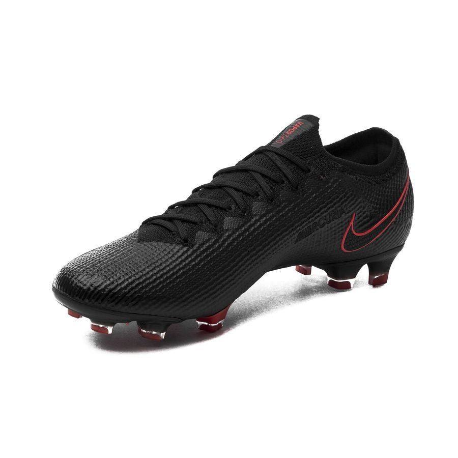 Nike Mercurial Vapor 13 Elite FG Firm Ground Men's Soccer Cleats - Black/Chile Red/Dark Smoke Grey/Chile Red