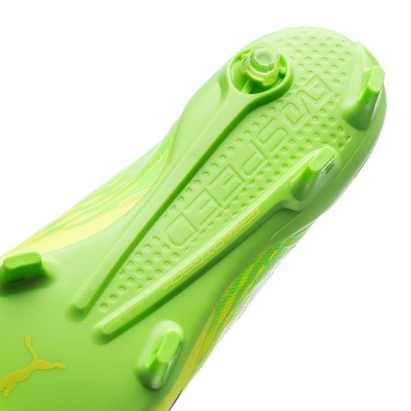 PUMA Evospeed 17 SL FG Firm Ground Soccer Cleats - Safety Yellow/Black/Green Gecko