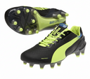 PUMA Evospeed 1.2 FG Firm Ground Soccer Cleats - Black/Fluo Yellow/Brilliant Blue