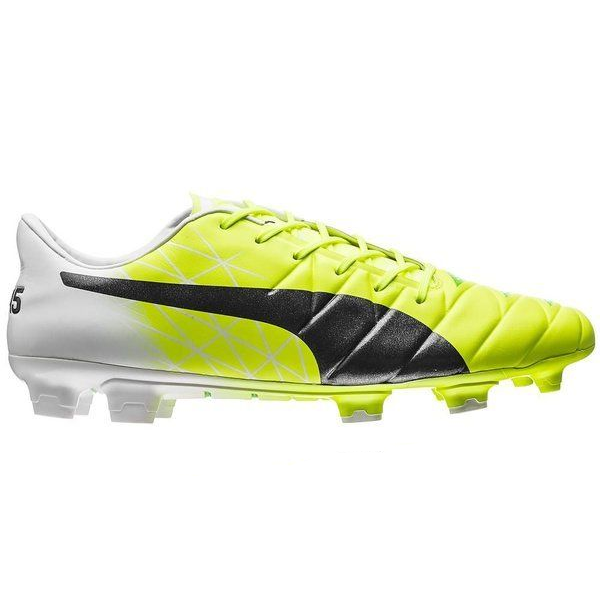 PUMA Evoaccuracy 1 FG Firm Ground Soccer Cleats - Fluo Yellow/Peacoat/White