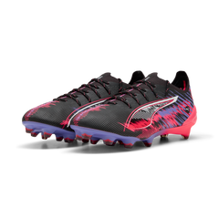 PUMA Ultra 5 Ultimate F1 FG - Botas de fútbol para terreno firme, color negro y blanco