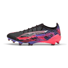 PUMA Ultra 5 Ultimate F1 FG - Botas de fútbol para terreno firme, color negro y blanco