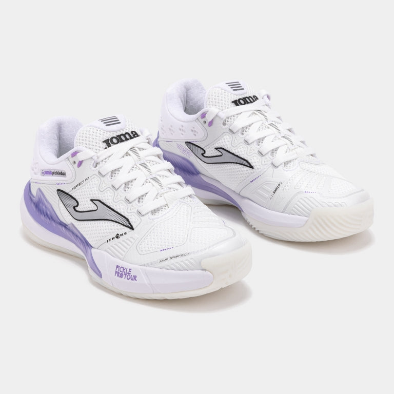 Joma P.Stroke Women's Pickleball Shoes - White/Purple