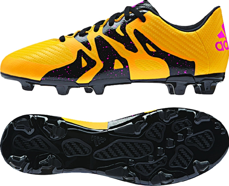 adidas X 15.3 FG/AG Youth Soccer Cleats -  Gold/Black/Pink