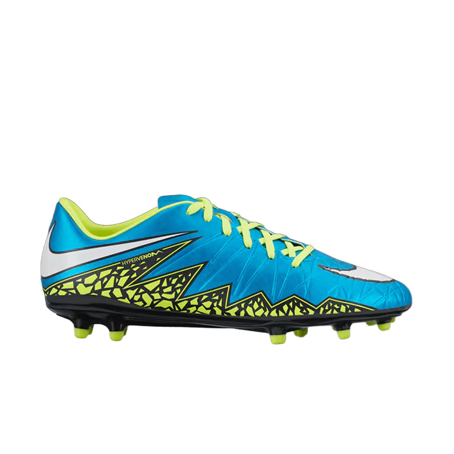 Nike JR Hypervenom Phelon II FG Soccer Cleats - Blue Lagoon/Volt/Black
