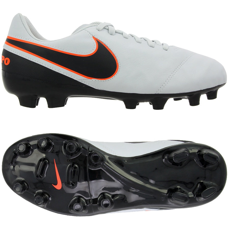 Nike JR Tiempo Legend IV FG Firm Ground Football Boots Pure Platinum/Silver