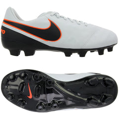Nike JR Tiempo Legend IV FG Firm Ground Football Boots Pure Platinum/Silver