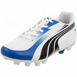PUMA Excitemo r HG Youth Soccer Cleats - White/Black/Royal