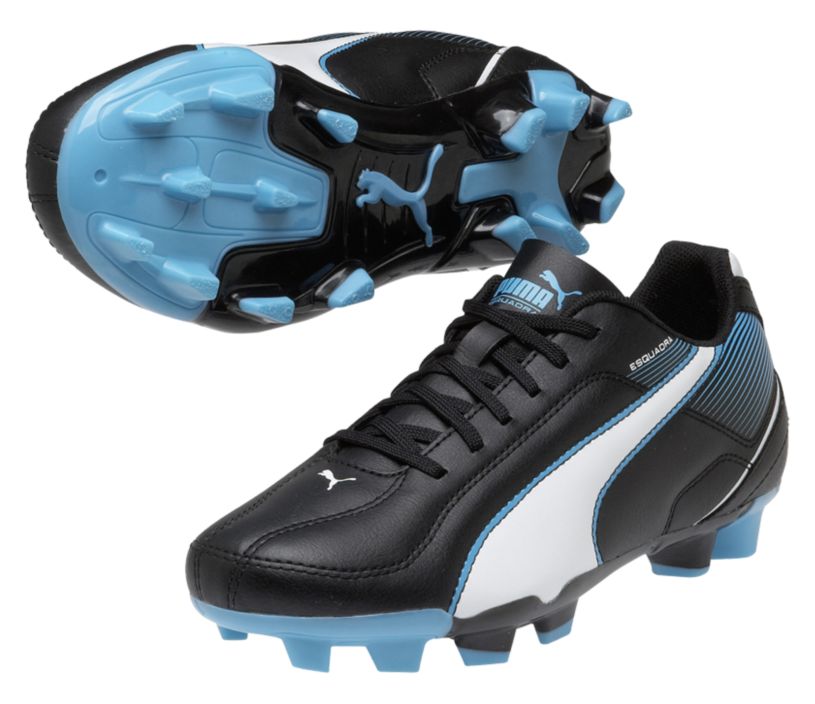 PUMA Escuadra FG Youth Soccer Cleats - Black/Blue