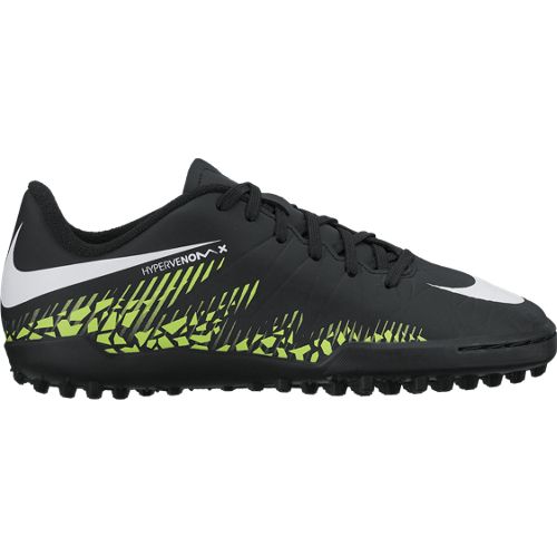 Botas de fútbol para césped artificial Nike Jr HyperVenom Phelon II TF para niños, color negro, blanco y azul