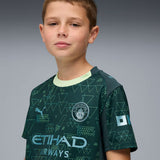 PUMA Manchester City 4th Youth Soccer Jersey 26- Green Terrain